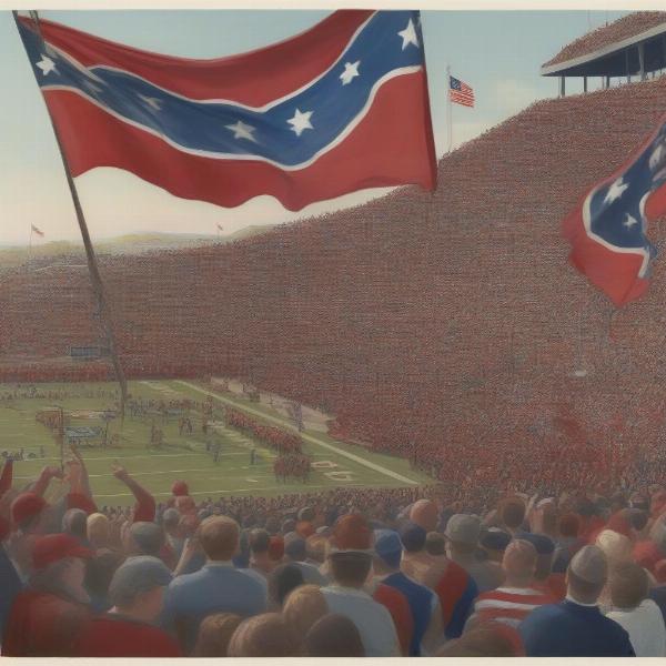 Passionate fans of civil war football game