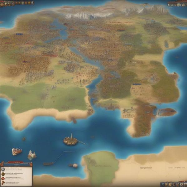 A strategic view of the Civilization VI game showing the United States empire, displaying the strategic scope of the game