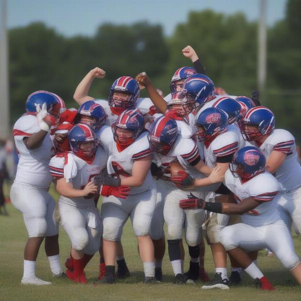 clinton massie football team celebrating a win
