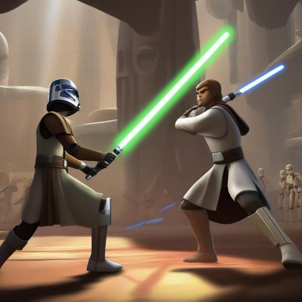 Clone Wars Adventures Lightsaber Combat