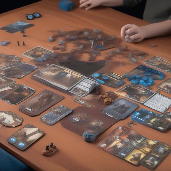Components of the Star Wars Clone Wars deck building game
