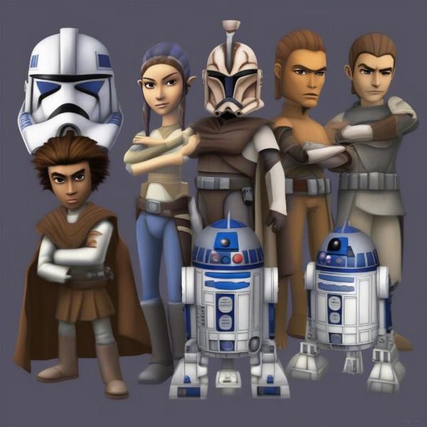 Star Wars The Clone Wars Gamecube character selection screen