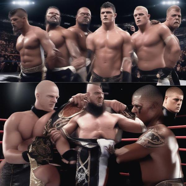 Cody Rhodes in a face-off with the potential rival team at War Games