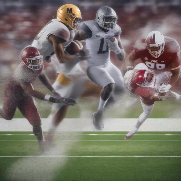 College football highlights on digital screen