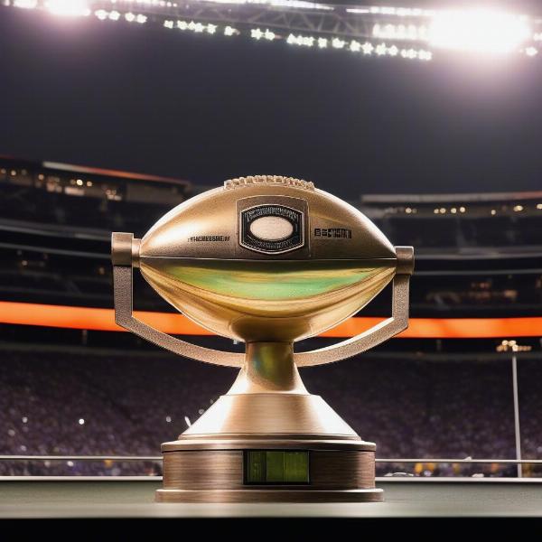 College football playoff trophy display