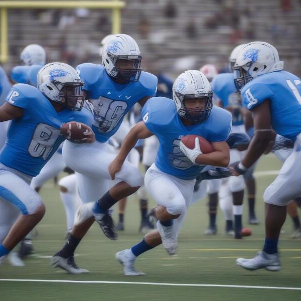 Columbia Lions Football Team In Action