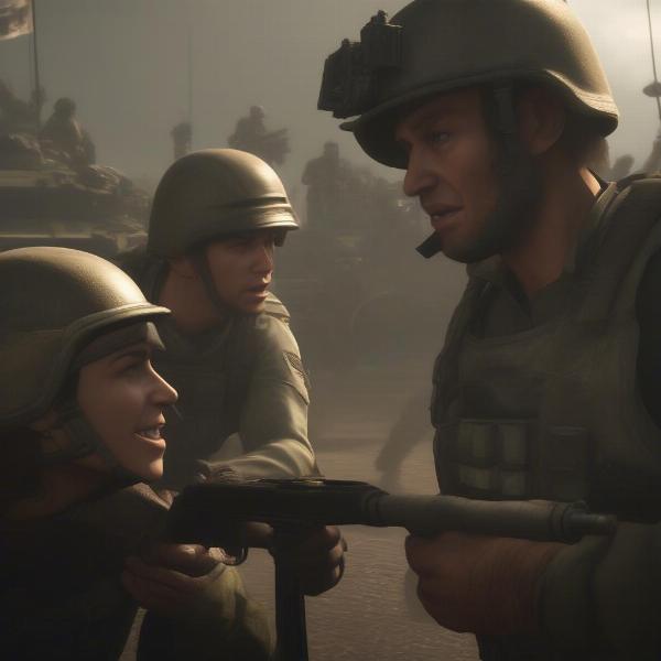 compelling narrative in war game