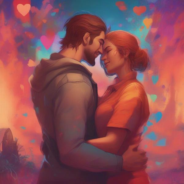 couple-embrace-videogame