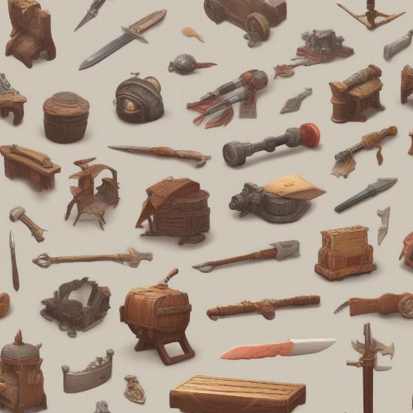 A vast collection of crafted items displayed