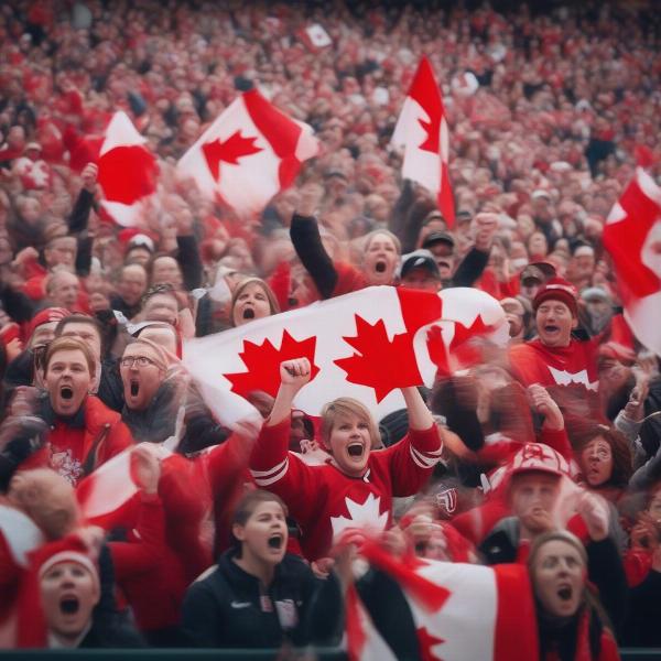 fans singing o canada hockey