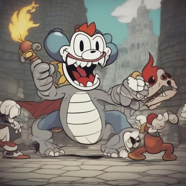 Cuphead Boss Battle on Xbox