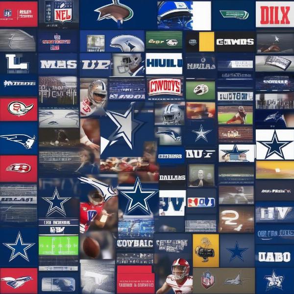 many streaming logos surrounding a dallas cowboys football