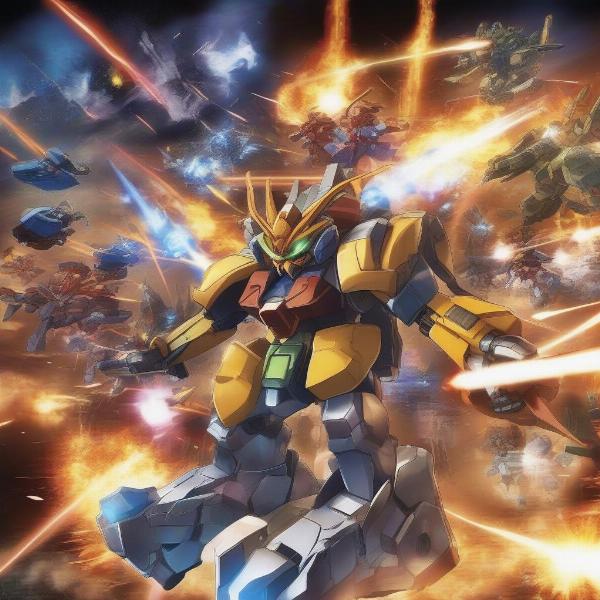 Dynamic Battle Scene from Danball Senki Wars Game
