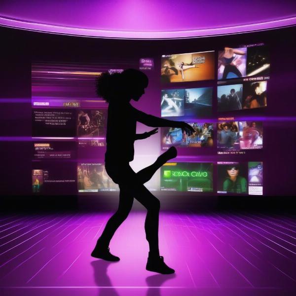 Dance Central on Xbox 360 showing engaging gameplay with Kinect sensor