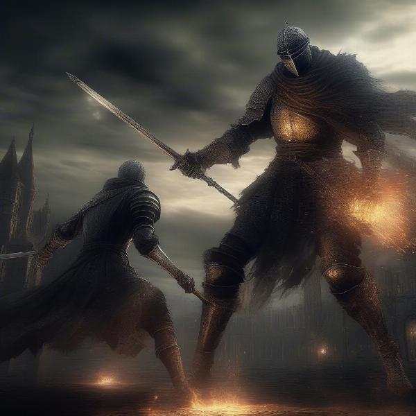 dark souls 3 boss battle in action