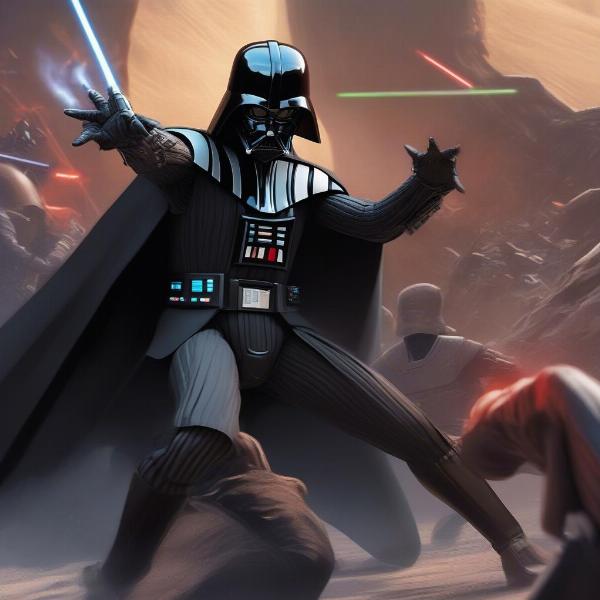 darth vader uses force choke on enemy game