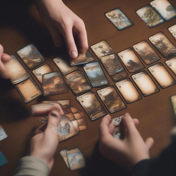 a-player-planning-their-moves-in-a-deckbuilding-game