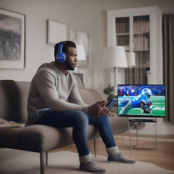headphones-listening-detroit-lions-game