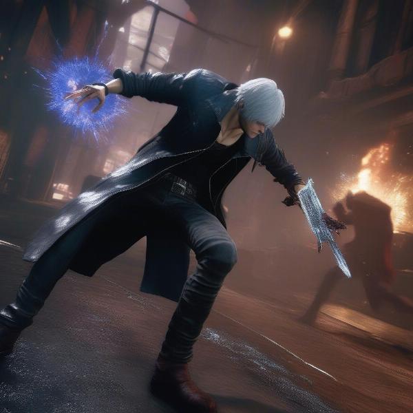 Devil May Cry 5 screenshot showing V in combat