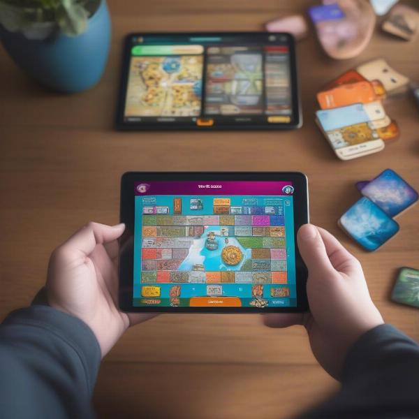 digital board game on tablet