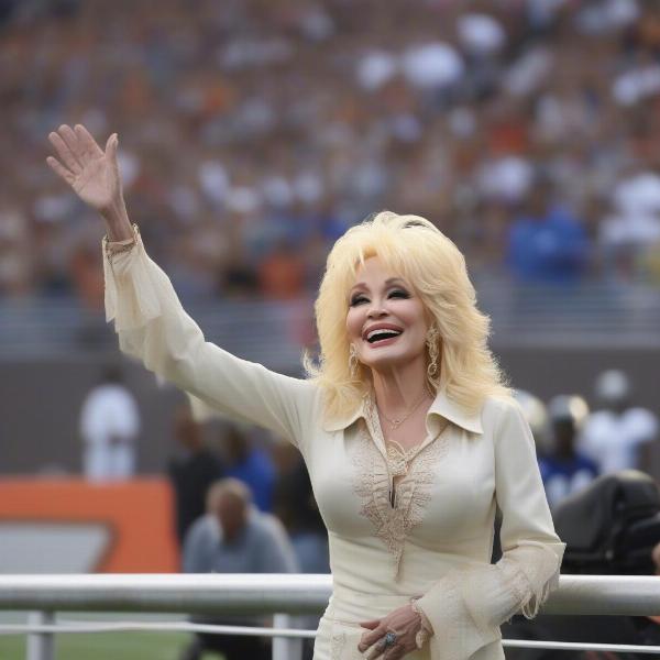 dolly parton smiling in charity event