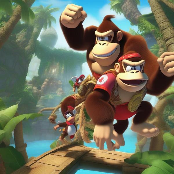 Donkey Kong Tropical Freeze Gameplay Image