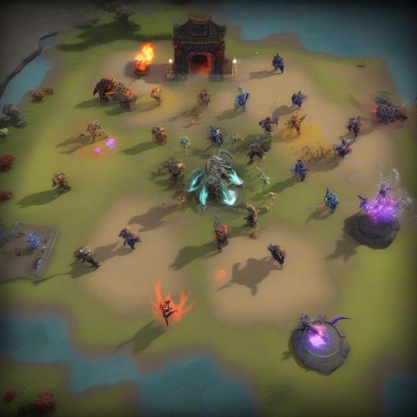 Dota 2 multiplayer battle arena gameplay showcasing diverse heroes