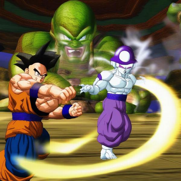 dragon ball z budokai gameplay featuring goku fighting frieza