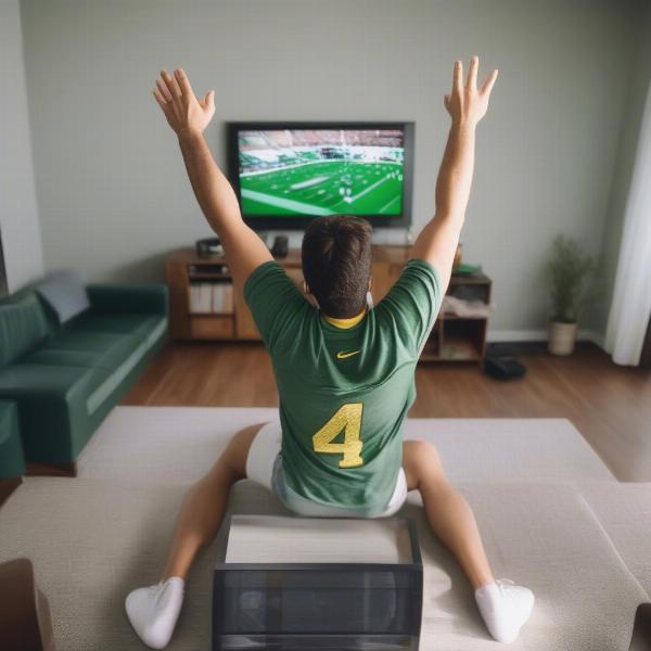 ducks football fan watching live game