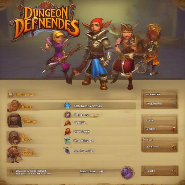 dungeon defenders character selection screen