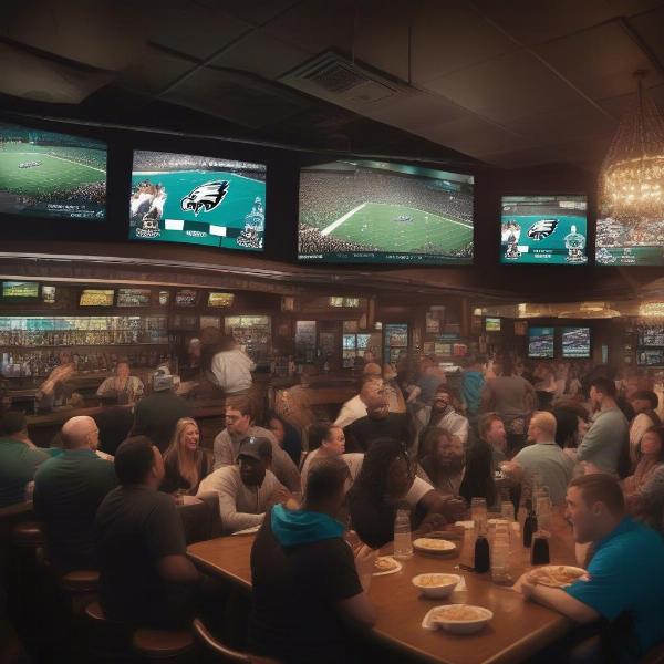 eagles game viewing at sports bar