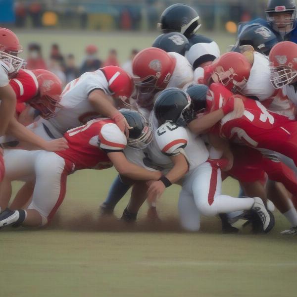 east west football game players clash