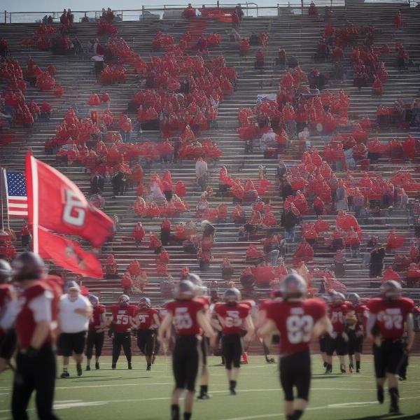 Elk River fans cheering and supporting their football team