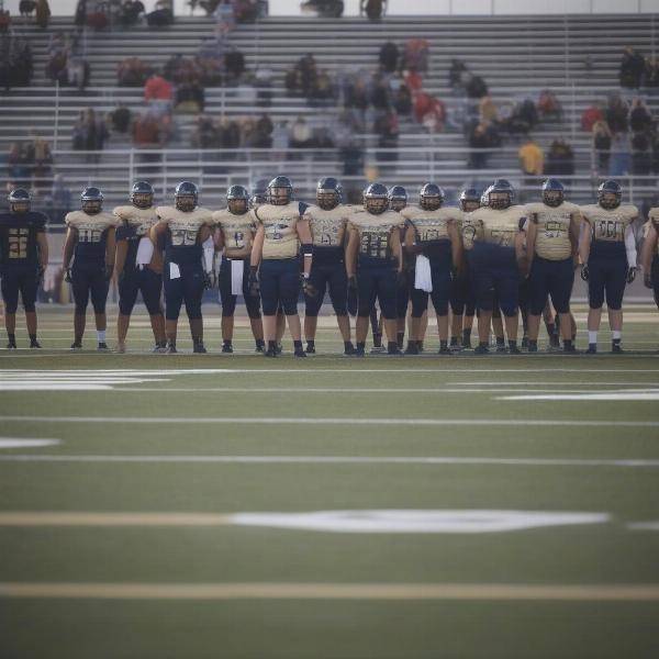 elkhorn south football game players on the field ready to play