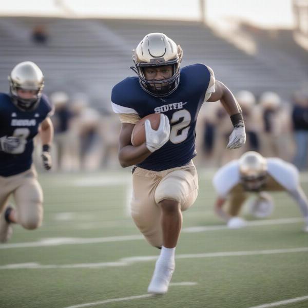 elkhorn south football game running back scores a touchdown