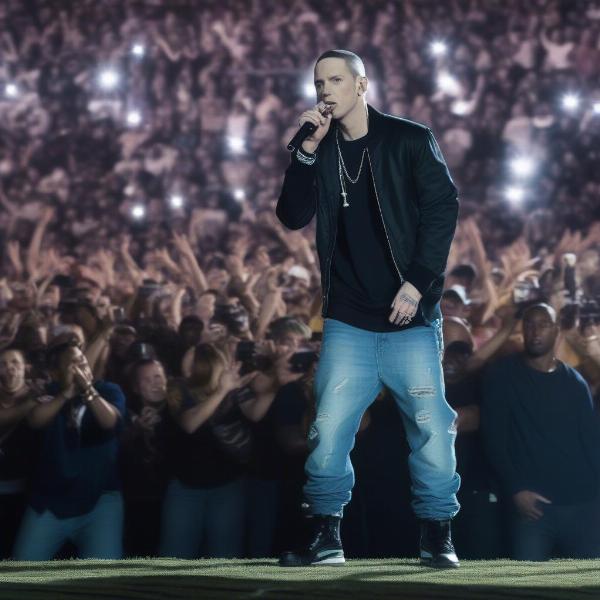 eminem football game surprise performance