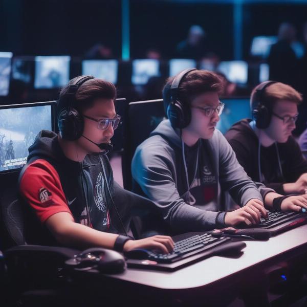 Esports team focused during high-stakes tournament