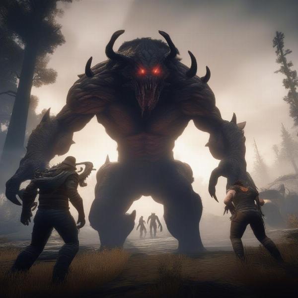 Evolve Video Game Xbox One Hunters and Evolving Monster