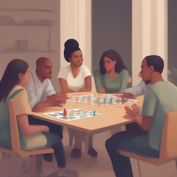 facilitator using board game for social skills instruction