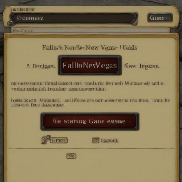 Fallout New Vegas error message displaying game not starting