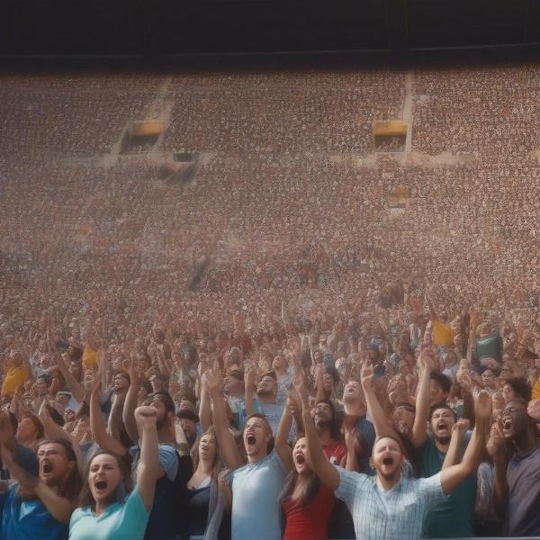 Football Fans Singing Together
