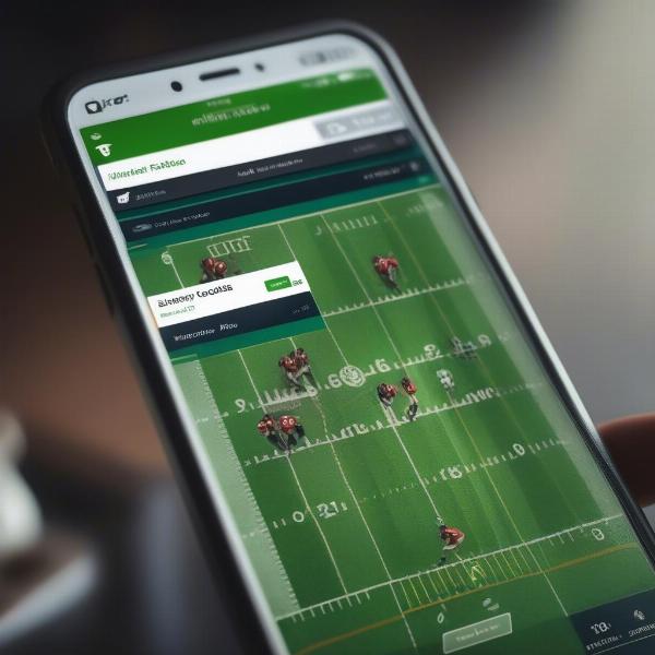 Fantasy football app tracking game scores