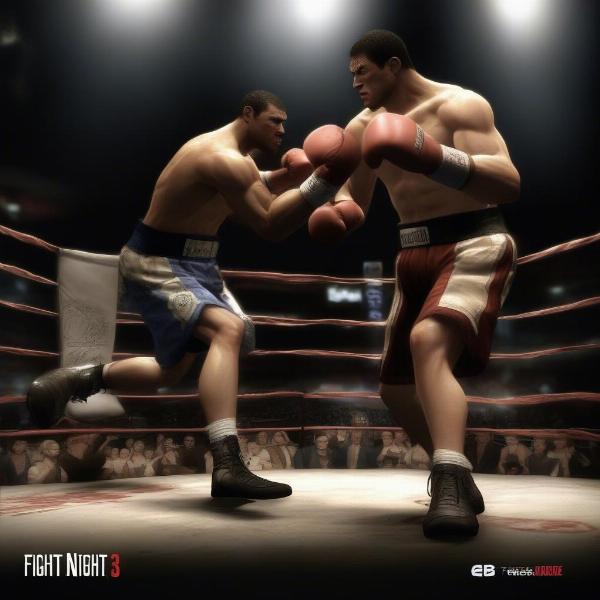 fight night round 3 gameplay showing intense boxing action on xbox 360