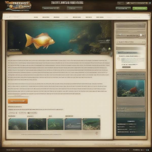 fishing game with gameplay screen with reviews text and stars around it