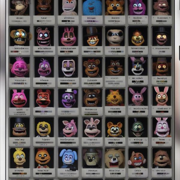 FNAF mobile ultimate custom night selection interface