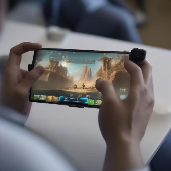 gaming on foldable phone