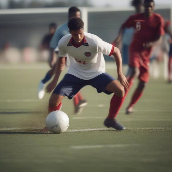 football game action shot midfield