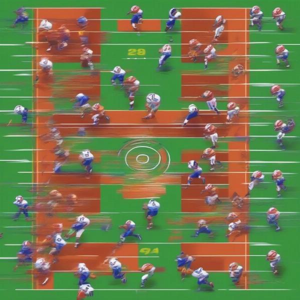 arcade football game in action