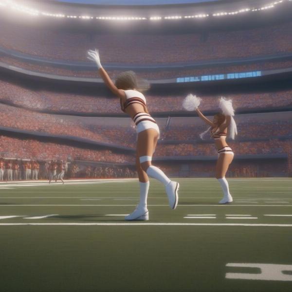 football bros game with cheerleader support