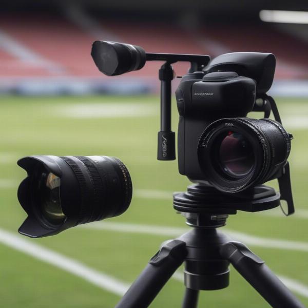 football game camera gear on pitch